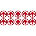 National Marker Walk-On™ Floor Decal, Arrow, 8 x 8, Red/White, 10 (WFS84RD10)