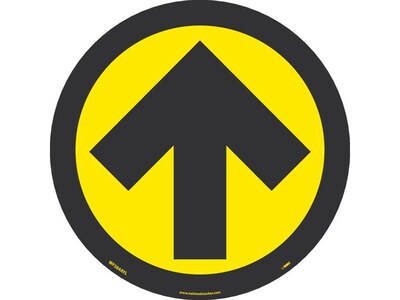 National Marker Temp-Step™ Floor Decal, Arrow, 8 x 8, Yellow/Black (WFS84AYL)