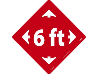 National Marker TexWalk® Floor Decal, 6 Ft, 11.75 x 11.75, Red (WFS79TXRD)