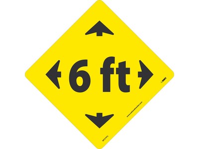 National Marker Walk-On™ Floor Decal, 6 Ft, 12 x 12, Yellow (WFS79YL)