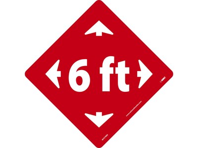 National Marker Walk-On™ Floor Decal, 6 Ft, 12 x 12, Red (WFS79RD)