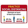 National Marker Wall Sign, Practice Social Distancing, Plastic, 10 x 14, Red/White/Yellow (M620RB)