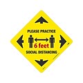 National Marker TexWalk® Floor Decal, Please Practice Social Distancing, 11.75 x 11.75, Yellow (WFS71TX)
