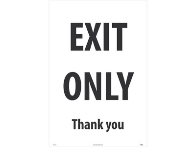 National Marker A-Frame Sign, Exit Only, 36 x 24, White/Black (SFS115C)
