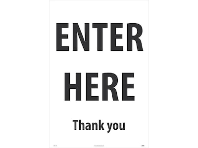 National Marker A-Frame Sign, Enter Here, 36 x 24, White/Black (SFS114C)