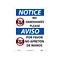 National Marker Wall Sign, Notice: No Handshakes Please, Aluminum, 14 x 10, White/Blue (ESN520AB
