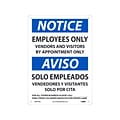 National Marker Wall Sign, Notice: Employees Only, Aluminum, 14 x 10, White/Blue (ESN518AB)