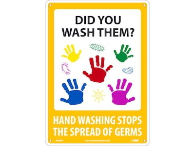 National Marker Wall Sign, Did You Wash Them?, Plastic, 14 x 10, Multicolor (WH4RB)