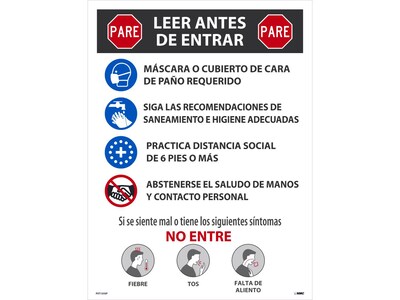 National Marker Poster, Stop. Read Before Entering, 24 x 18, Multicolor (PST155SP)