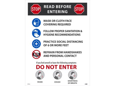 National Marker Poster, Stop. Read Before Entering, 24 x 18, Multicolor (PST155)