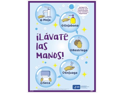 National Marker Poster, Wash Your Hands!, 24 x 18, Blue (PST152SP)