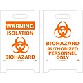 National Marker Double-Sided A-Frame Sign, Biohazard, 19 x 12, White/Orange (FS37)