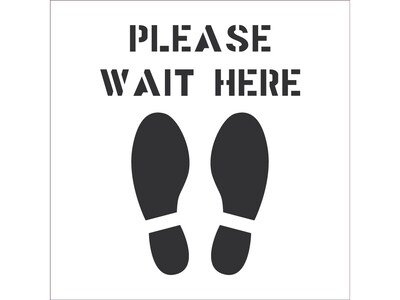 National Marker Stencil, Please Wait Here, 24 x 24 (PMS55)