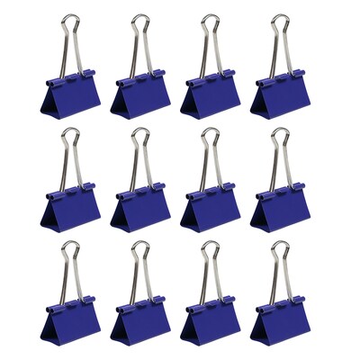 JAM Paper Large Binder Clips, 3/4" Capacity, Purple, 12/Pack (340BCpu)