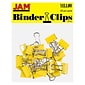 JAM Paper Colored Small Binder Clips, 3/8" Capacity, Yellow, 25/Pack (334BCYE)