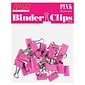 JAM Paper Colored Small Binder Clips, 3/8" Capacity, Pink, 25/pack (334BCPI)