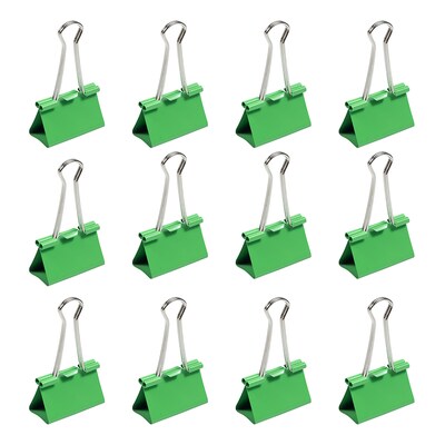 JAM Paper® Binder Clips, Large, 41mm, Green Binderclips, 12/pack (340BCgr)