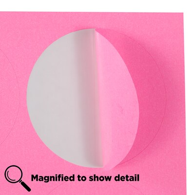 JAM Paper® Circle Round Label Sticker Seals, 2.5 Inch Diameter, Ultra Pink, 120/Pack (147628587)