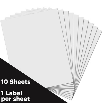 JAM Paper Shipping Labels, 8 1/2" x 11", White, 1 Label/Sheet, 10 Sheets/Pack (4066683)