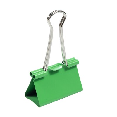 JAM Paper® Binder Clips, Large, 41mm, Green Binderclips, 12/pack (340BCgr)