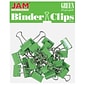 JAM Paper Colored Small Binder Clips, 3/8" Capacity, Green, 25/Pack (334BCGR)