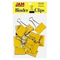 JAM Paper Large Binder Clips, 3/4 Capacity, Yellow, 12/pack (340BCye)