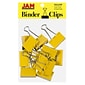 JAM Paper Large Binder Clips, 3/4" Capacity, Yellow, 12/pack (340BCye)