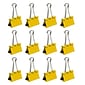 JAM Paper Large Binder Clips, 3/4" Capacity, Yellow, 12/pack (340BCye)