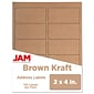 JAM Paper Shipping Labels, 2" x 4", Brown Kraft, 10 Labels/Sheet, 12 Sheets/Pack (4513703)
