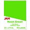 JAM Paper® Shipping Labels, Full Page, 8 1/2 x 11 Sticker Paper, Neon Green, 10/Pack (337628609)