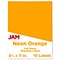 JAM Paper Shipping Labels, 8 1/2 x 11, Neon Orange, 1 Label/Sheet, 10 Labels/Pack (337628613)