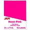 JAM Paper Shipping Labels, 8 1/2 x 11, Neon Pink, 1 Label/Sheet, 10 Labels/Pack (337628614)
