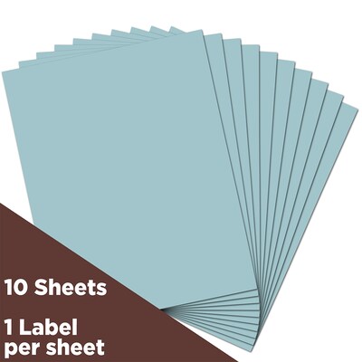 JAM Paper® Shipping Labels, 8 1/2 x 11, Baby Blue, 1 Label/Sheet, 10 Sheets/Pack (337628606)