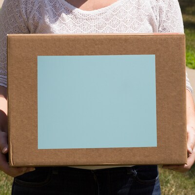 JAM Paper® Shipping Labels, 8 1/2" x 11", Baby Blue, 1 Label/Sheet, 10 Sheets/Pack (337628606)