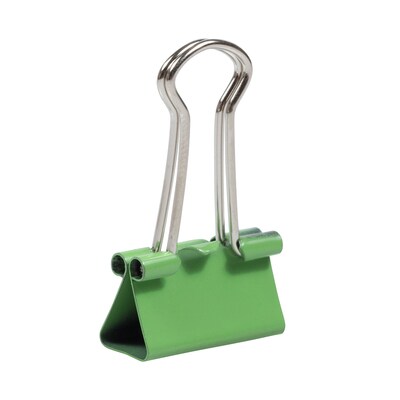 JAM Paper Colored Small Binder Clips, 3/8" Capacity, Green, 25/Pack (334BCGR)