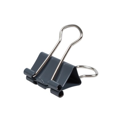 JAM Paper Colored Binder Clips, Small,  3/8" Capacity, Grey, 25/Pack (334BCGY)