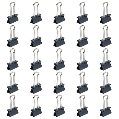 JAM Paper Colored Binder Clips, Small,  3/8" Capacity, Grey, 25/Pack (334BCGY)