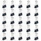 JAM Paper Colored Binder Clips, Small,  3/8" Capacity, Grey, 25/Pack (334BCGY)