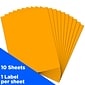 JAM Paper Shipping Labels, 8 1/2" x 11", Neon Orange, 1 Label/Sheet, 10 Labels/Pack (337628613)