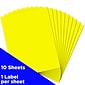 JAM Paper Shipping Labels, 8 1/2" x 11", Neon Yellow, 1 Label/Sheet, 10 Labels/Pack (337628611)