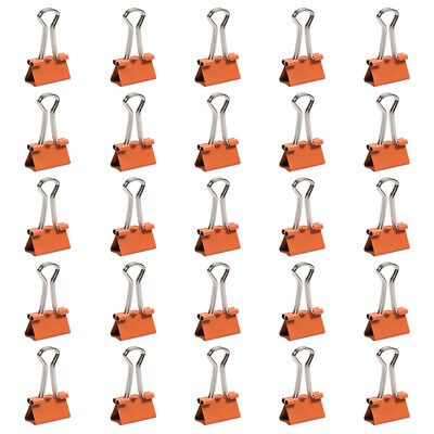 JAM Paper Colorful Small Binder Clips, 3/8" Capacity, Orange, 25/Pack (334BCOR)