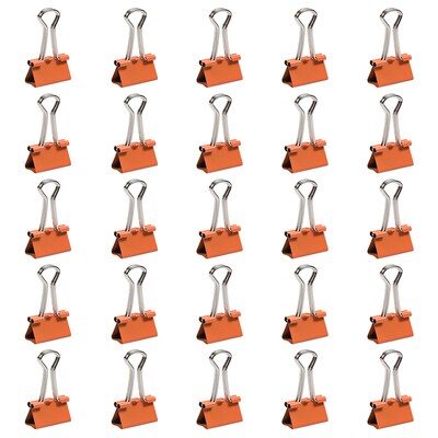 JAM Paper Colorful Small Binder Clips, 3/8" Capacity, Orange, 25/Pack (334BCOR)