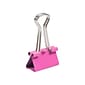 JAM Paper Colored Small Binder Clips, 3/8" Capacity, Pink, 25/pack (334BCPI)