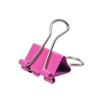 JAM Paper Colored Small Binder Clips, 3/8" Capacity, Pink, 25/pack (334BCPI)