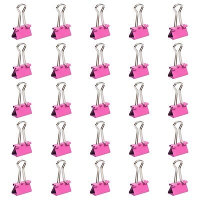 JAM Paper Colored Small Binder Clips, 3/8" Capacity, Pink, 25/pack (334BCPI)