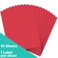 JAM Paper Shipping Labels, 8 1/2" x 11", Red, 1 Label/Sheet, 10 Labels/Pack (337628603)