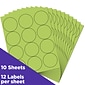 JAM Paper Round Label Sticker Seals, 2.5" Diameter, Lime Green, 12 Labels/Sheet, 10 Sheets/Pack, (147628589)