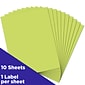 JAM Paper Shipping Labels, 8 1/2" x 11", Ultra Lime Green, 1 Label/Sheet, 10 Sheets/Pack (337628608)