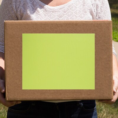 JAM Paper Shipping Labels, 8 1/2" x 11", Ultra Lime Green, 1 Label/Sheet, 10 Sheets/Pack (337628608)