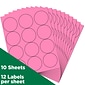 JAM Paper® Circle Round Label Sticker Seals, 2.5 Inch Diameter, Ultra Pink, 120/Pack (147628587)